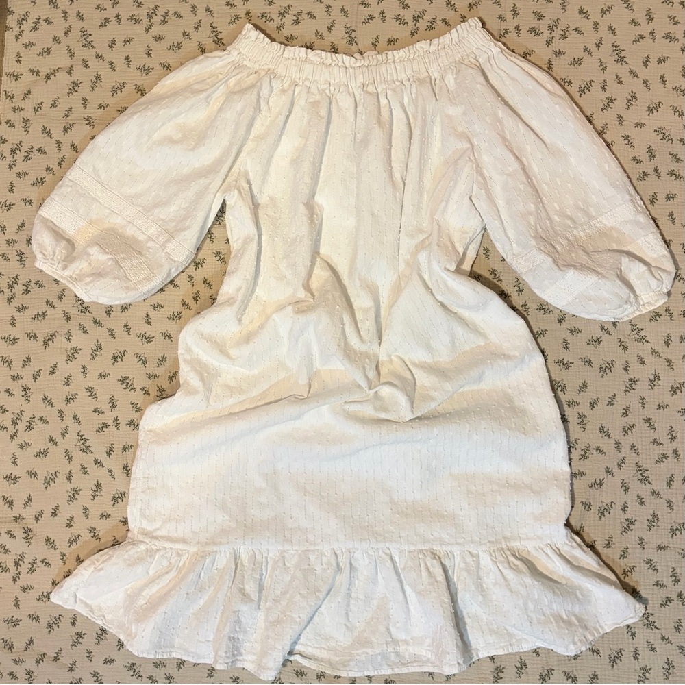 White Off-Shoulder Prairie Dress